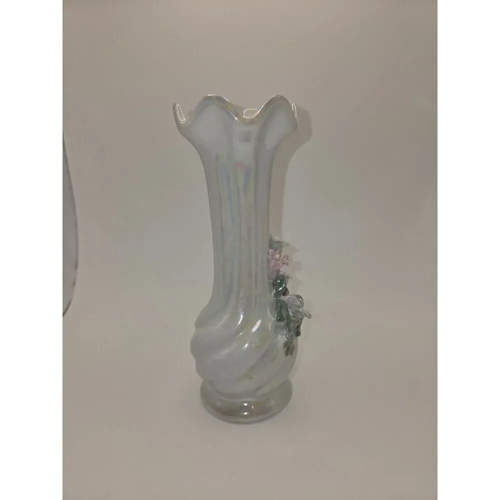 Vintage Iridescent Flower Vase 7
